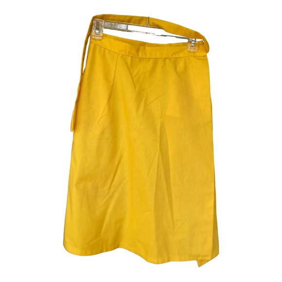 Vintage Caro-Nan Cardinal Red Bird Appliqué A-line Yellow Size Med Wrap Skirt - Picture 2 of 9